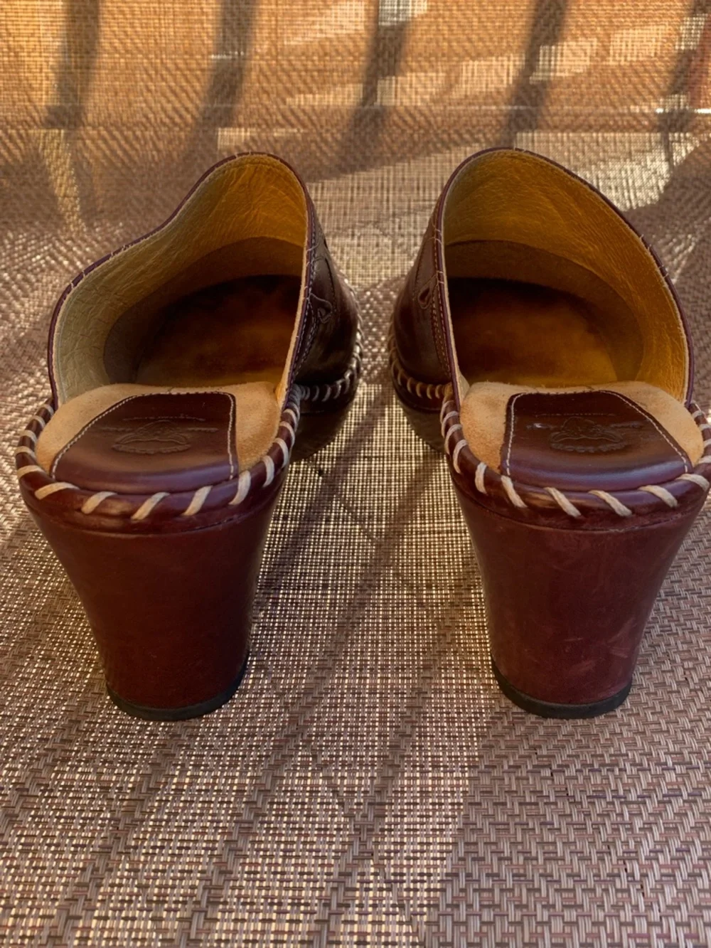 Frye slip on leather heeled mules - Picture 5 of 10